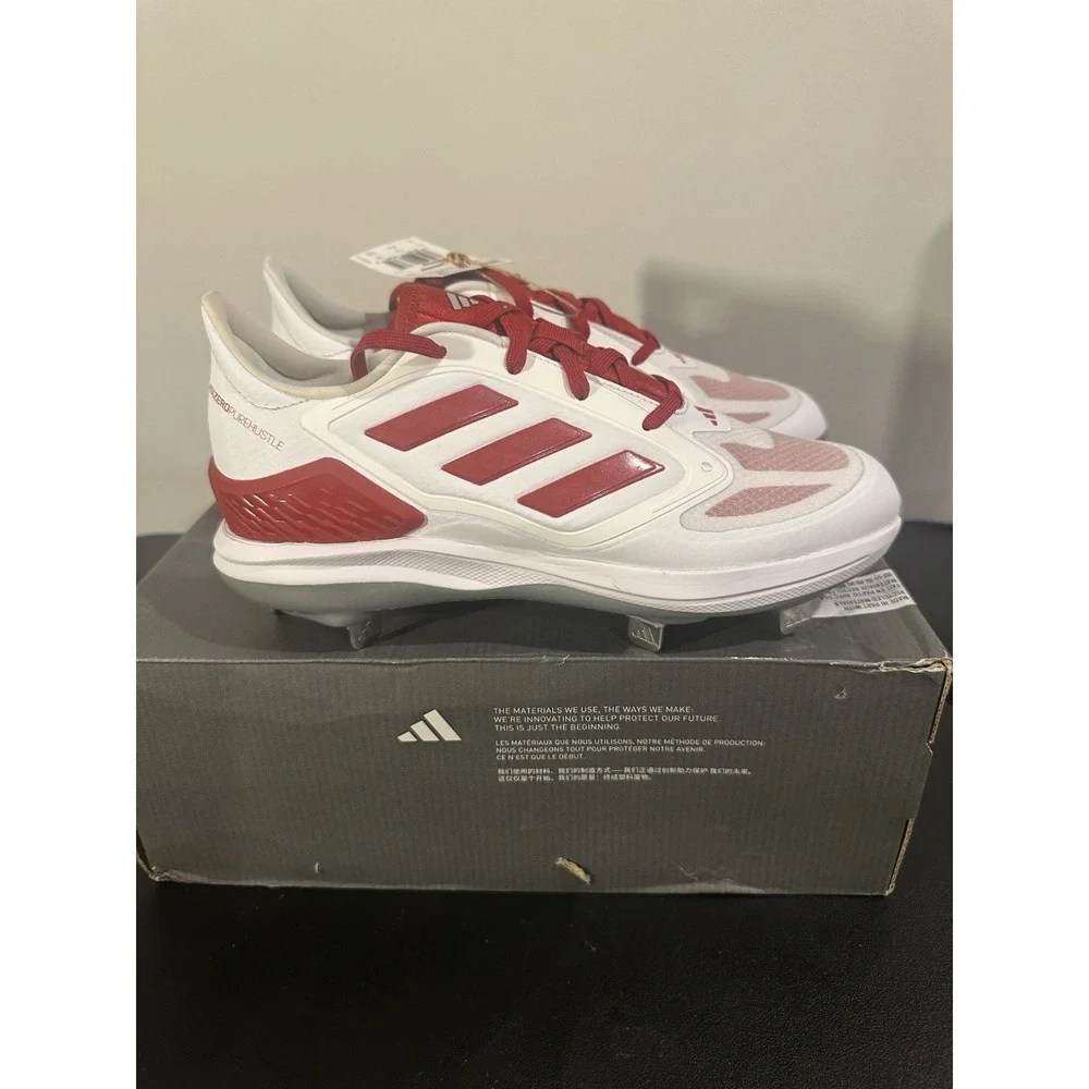 Adidas Adizero PureHustle 3 Elite Womens Softball Cleats White Red IG7130 Size 8